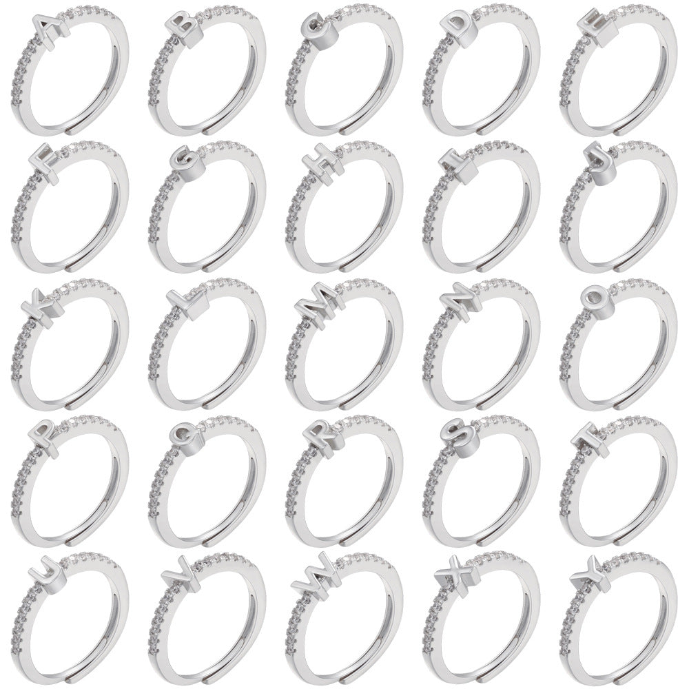 SINGLE BUCHSTABEN RING- versch. Farben