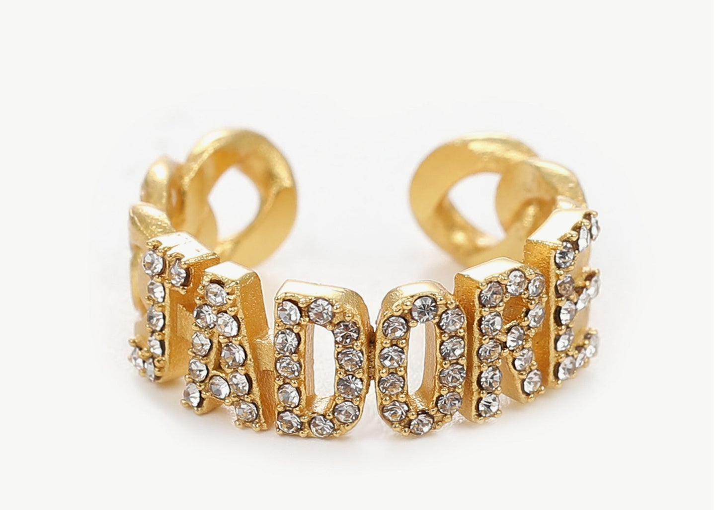 STATEMENT STRASS RING- 14k vergoldet