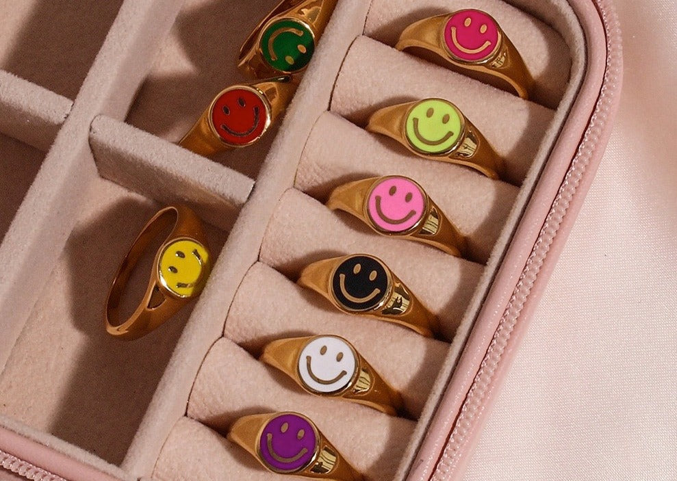 SMILEY RING- 18K vergoldet