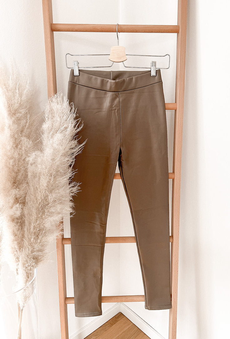 LEDEROPTIK LEGGINGS- versch. Farben