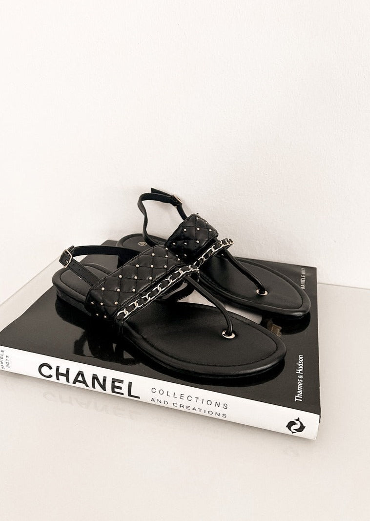 BLACK NIETEN SANDALE