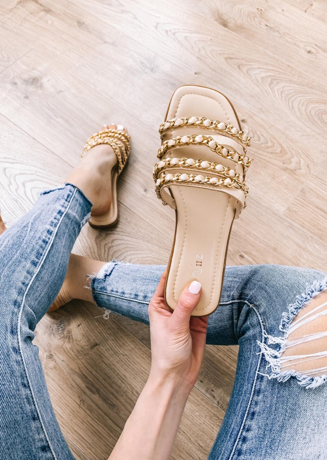 CHAIN PANTOLETTE- beige