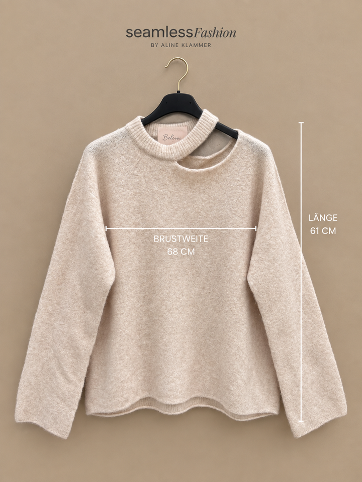 STRICKPULLOVER mit Cut Out - versch. Farben