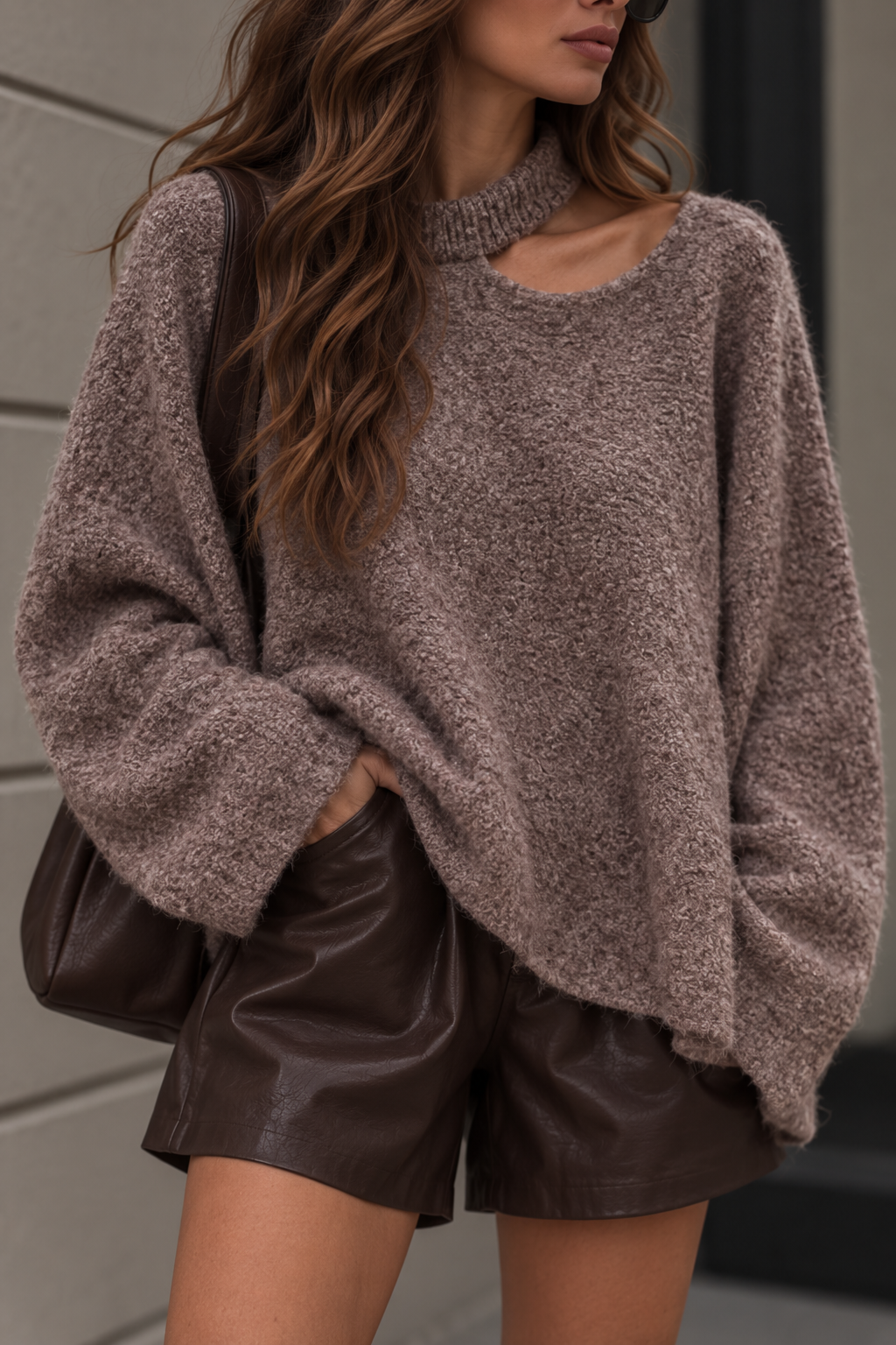 STRICKPULLOVER mit Cut Out - versch. Farben