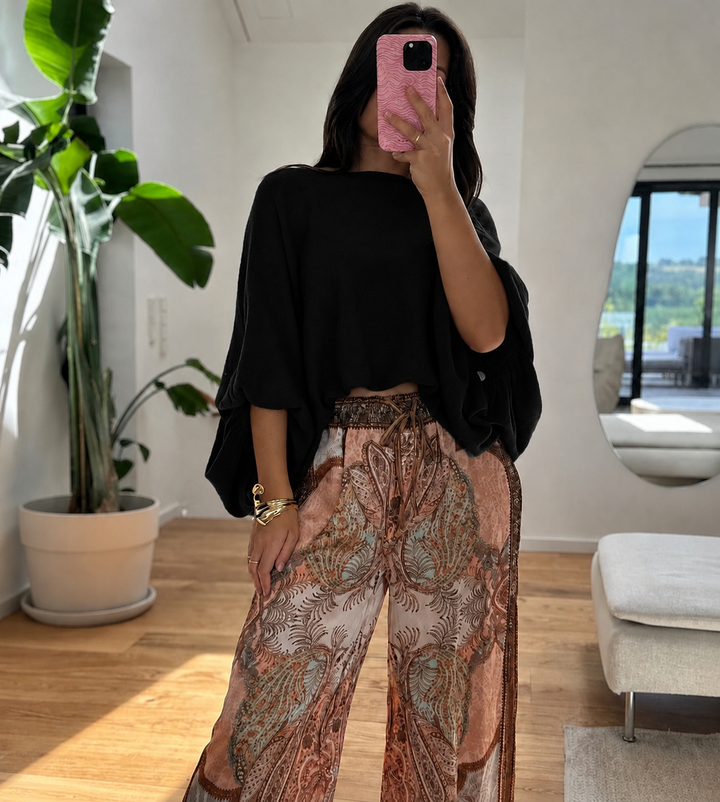 OVERSIZE KURZARM PULLOVER SELLA - versch. Farben
