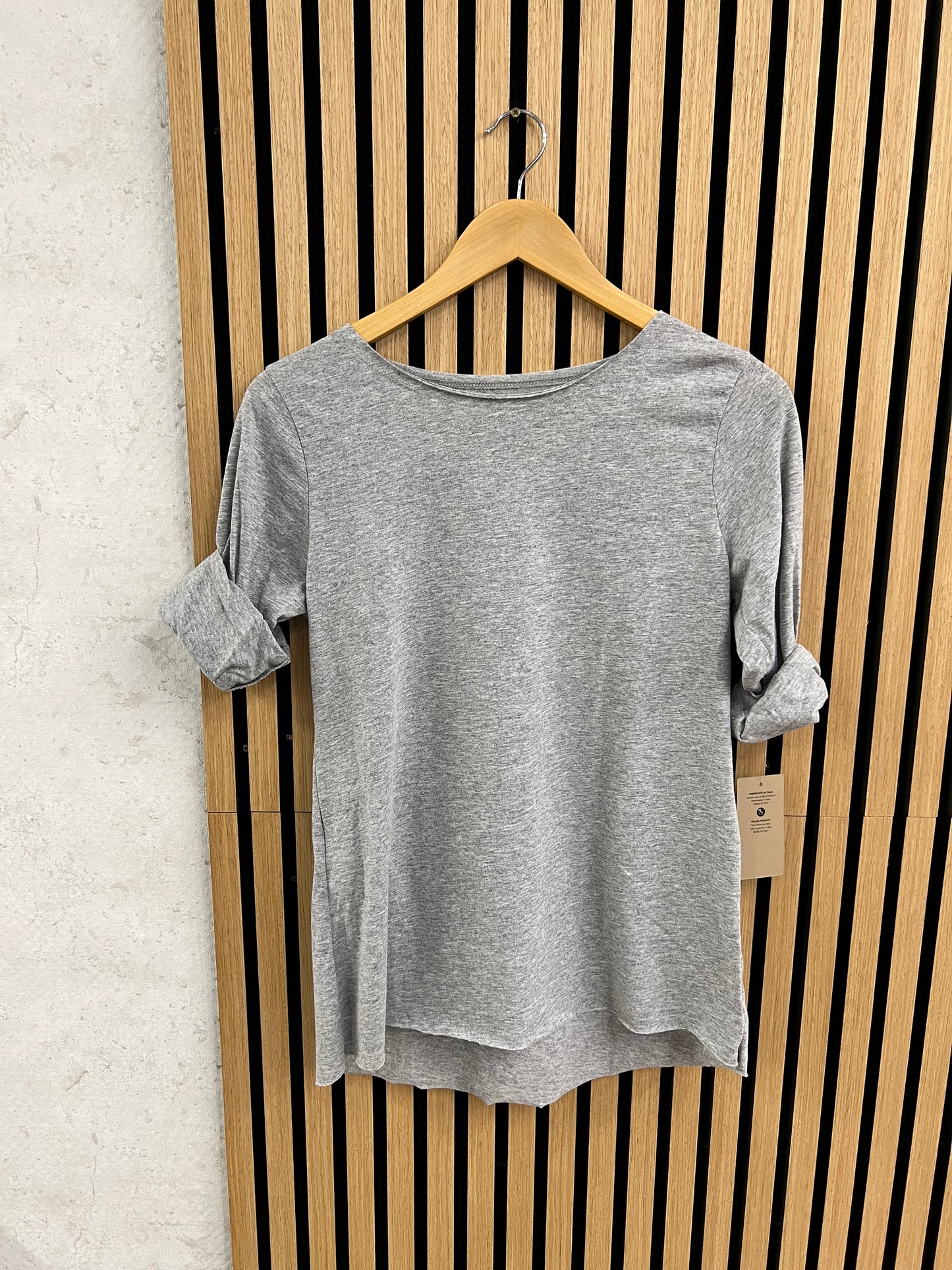 Basic Langarmshirt Grau & Weiß