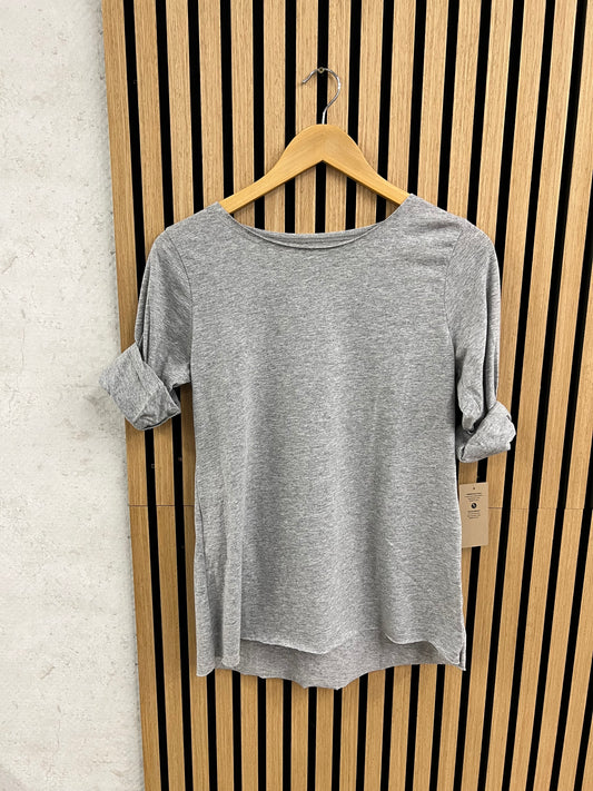 Basic Langarmshirt Grau & Weiß