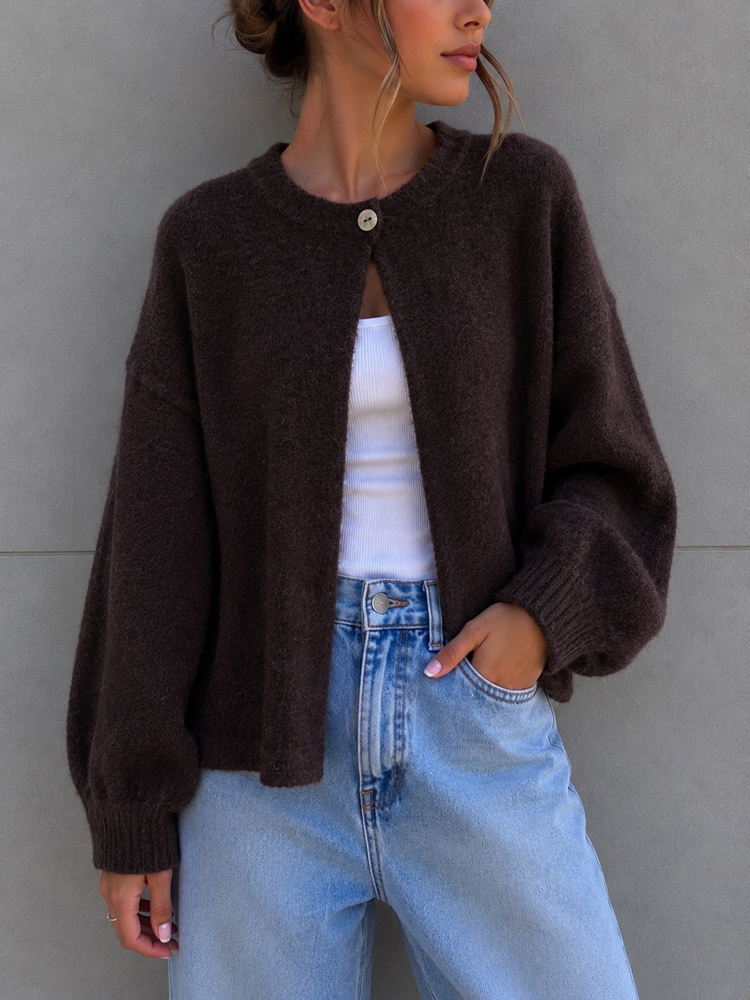 LOCKERE STRICKJACKE SHELLY - versch. Farben