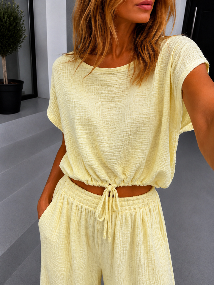 LOCKERE CROP MUSSELIN SHIRT zum binden - versch. Farben