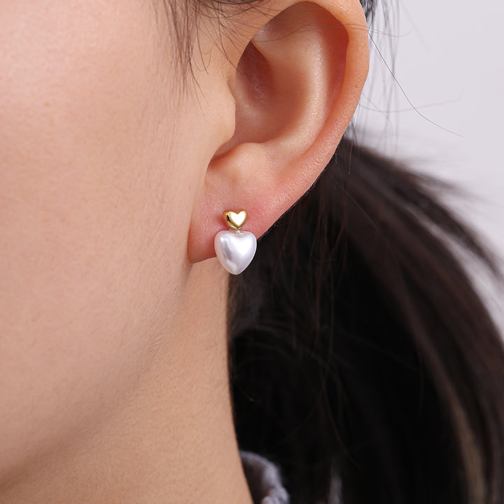 HERZ PERLEN OHRRINGE - gold