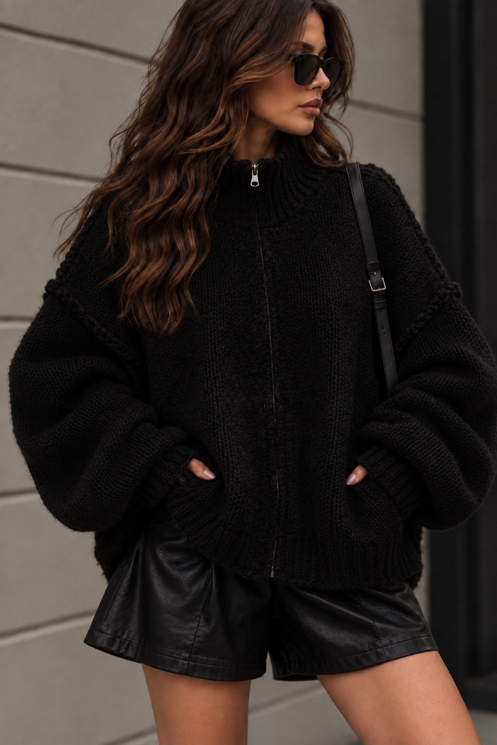 STRICKJACKE MAIRA mit Reißverschluss - versch. Farben