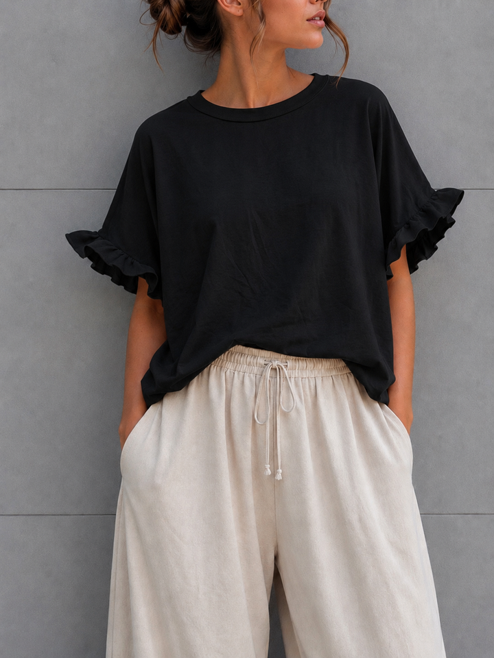 BASIC SHIRT ELLA mit Rüschen - versch. Farben