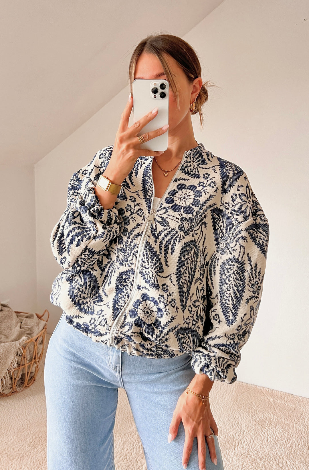 FLOWER BLUE JACKET - Blau