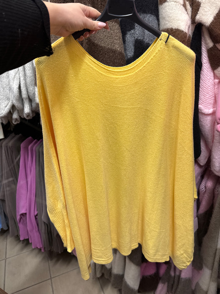 LANGER OVERSIZE BASIC PULLOVER - versch. Farben