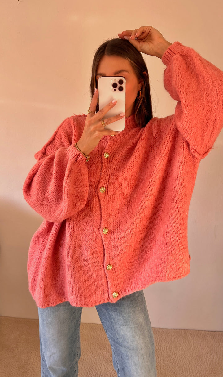 LANGE OVERSIZE STRICKJACKE MAIRA - versch. Farben