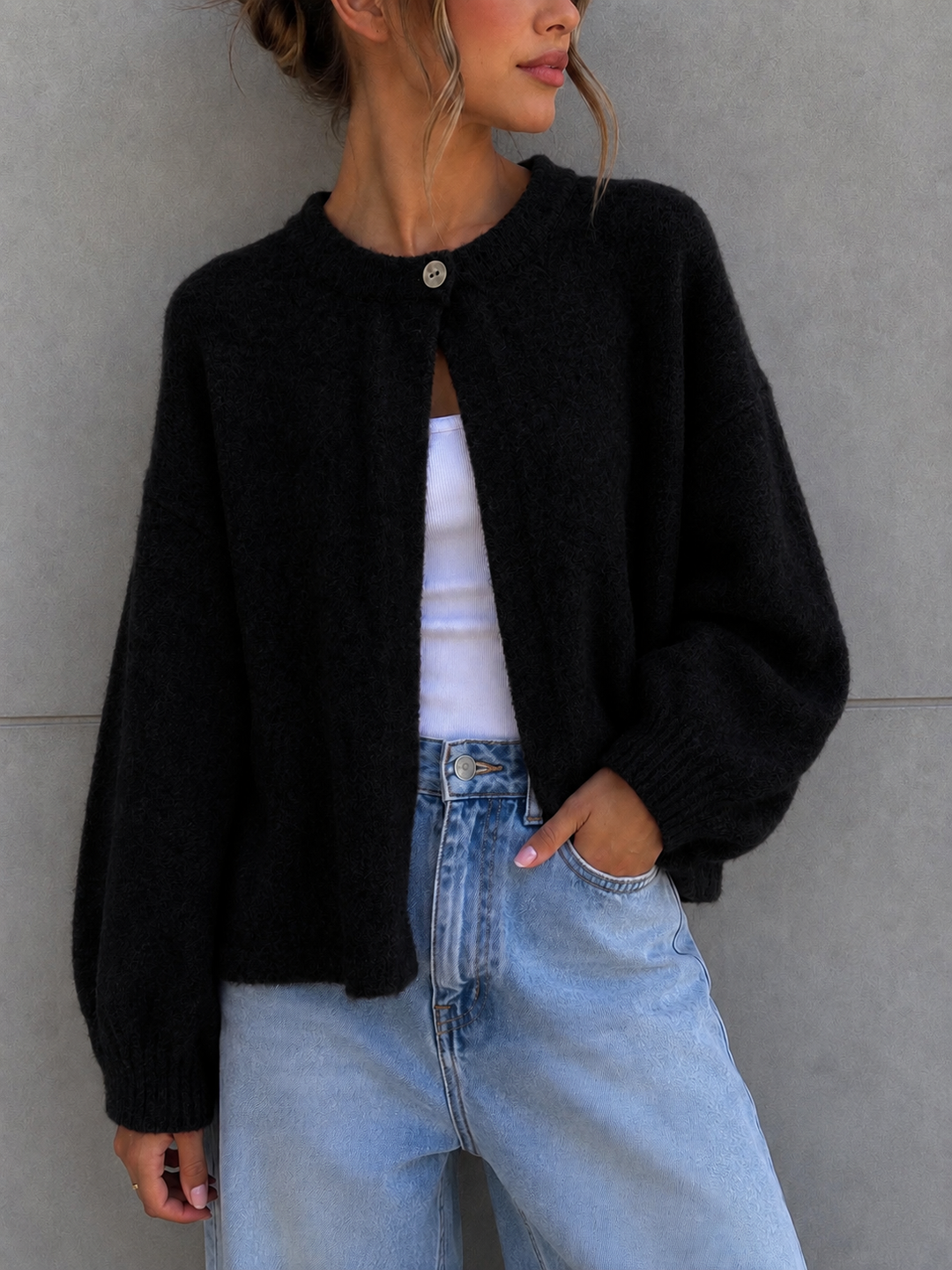 LOCKERE STRICKJACKE SHELLY - versch. Farben