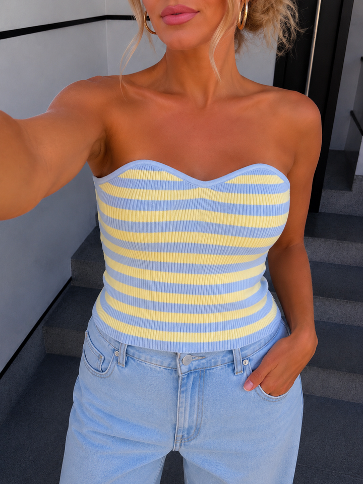 OFF SHOULDER STRIPE TOP - Versch. Farben