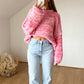 OVERSIZE STRICKPULLOVER MULTI DONA - Pink