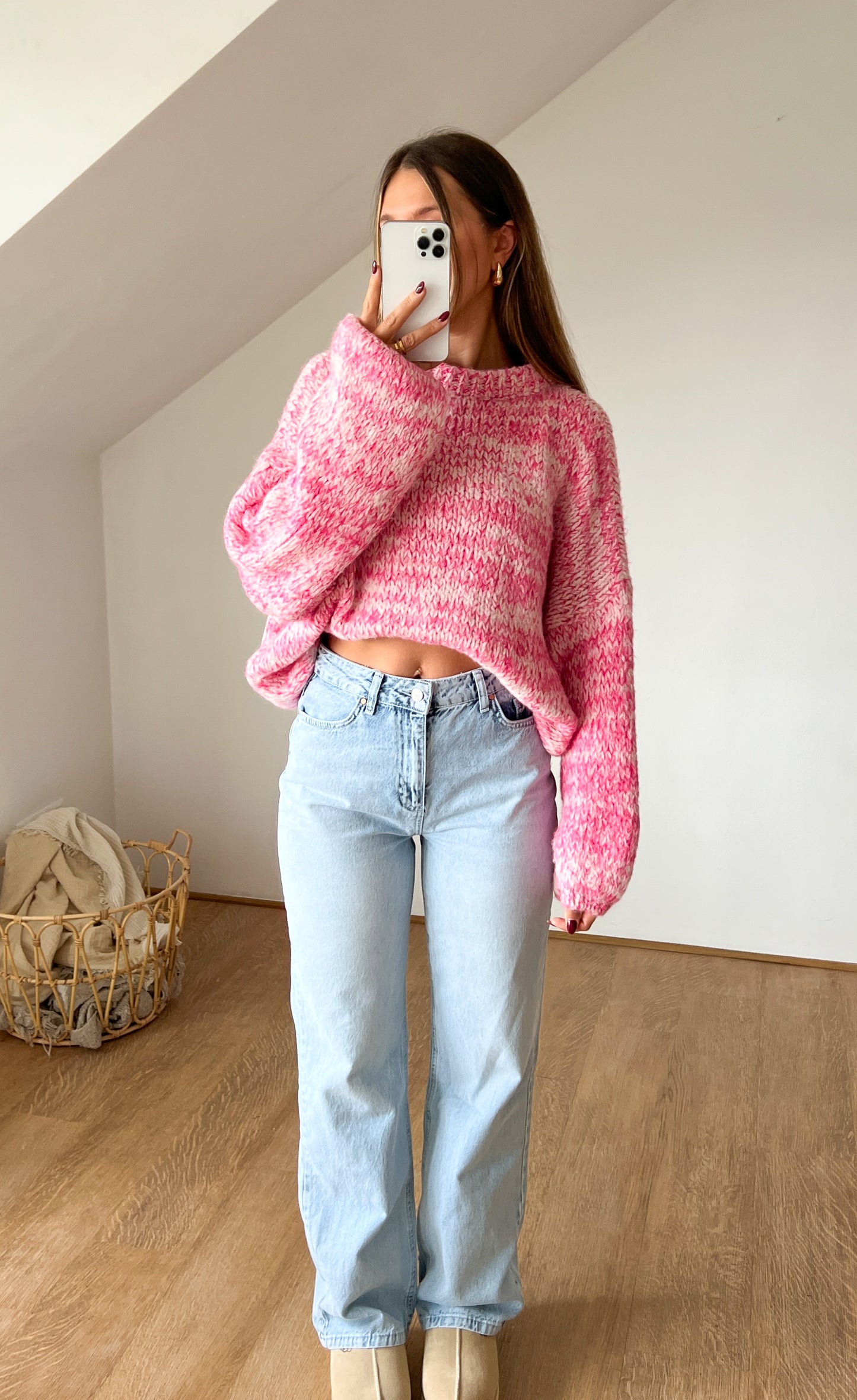 OVERSIZE STRICKPULLOVER MULTI DONA - Pink