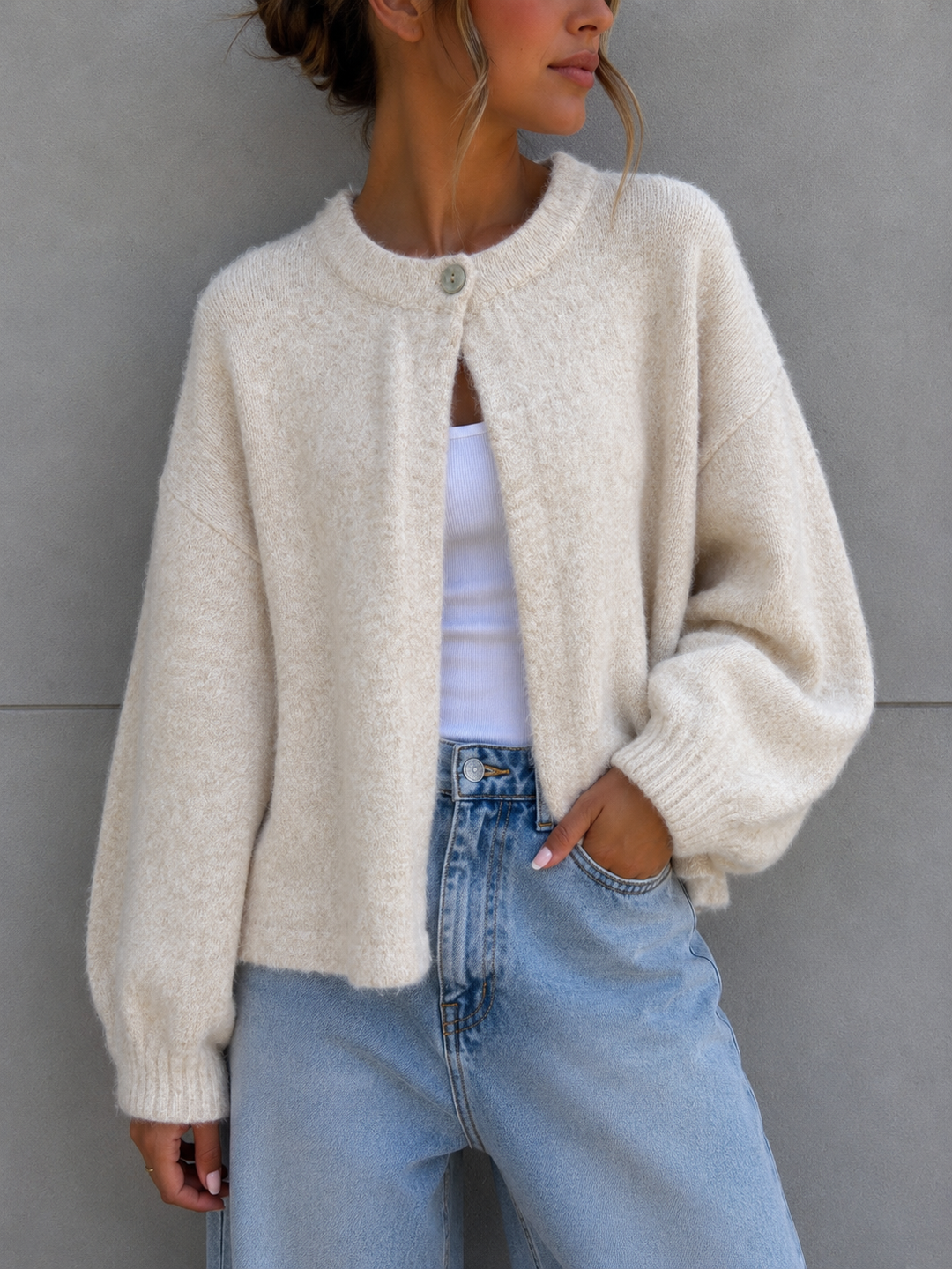 LOCKERE STRICKJACKE SHELLY - versch. Farben