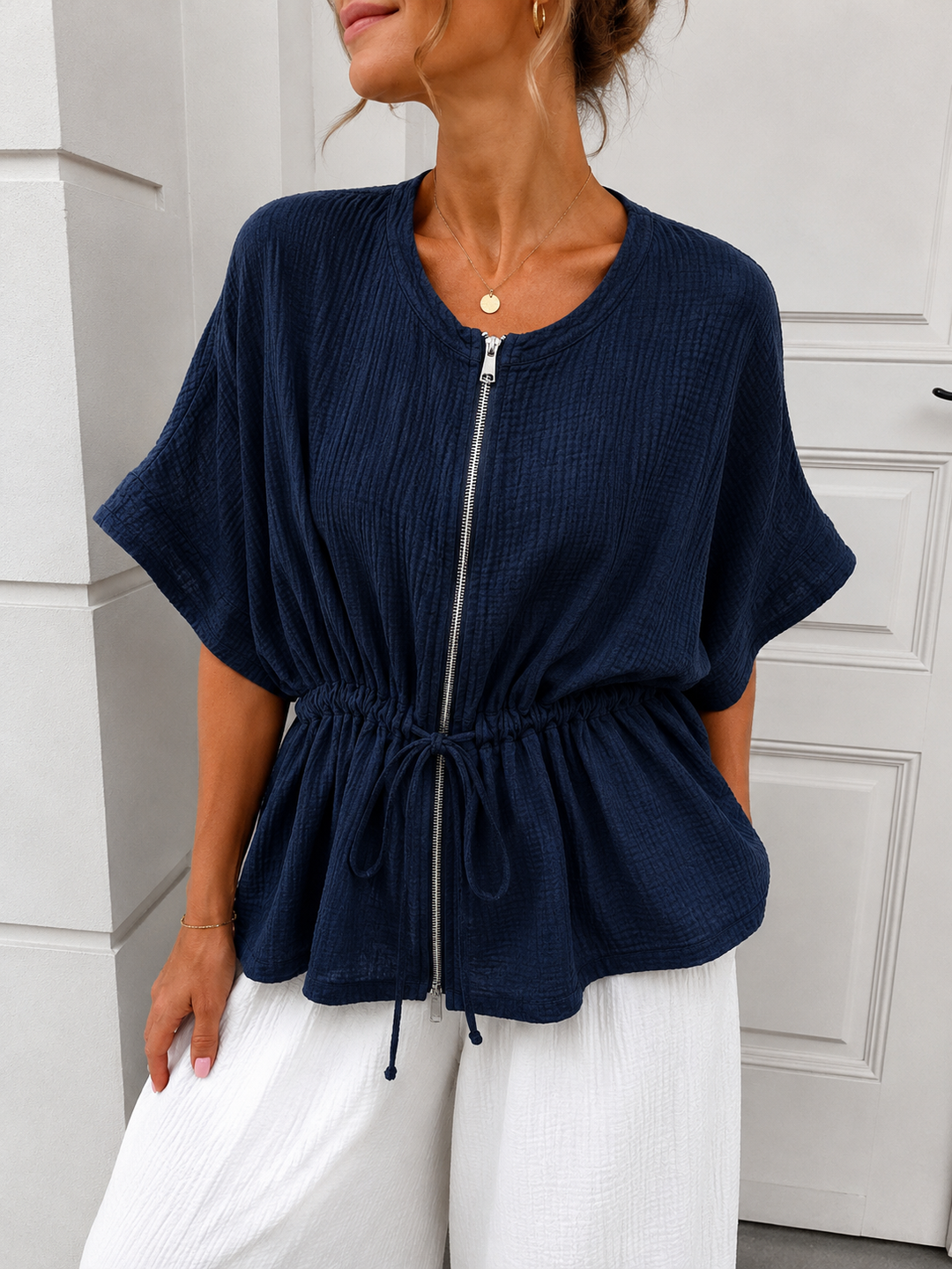 KURZARM MUSSELIN JACKE - versch. Farben