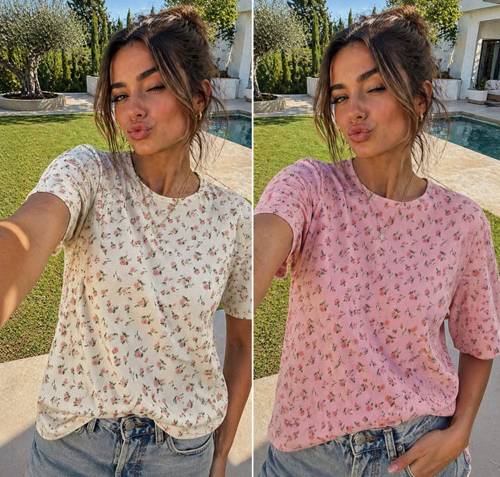 BLUMEN T-SHIRT - versch. Farben