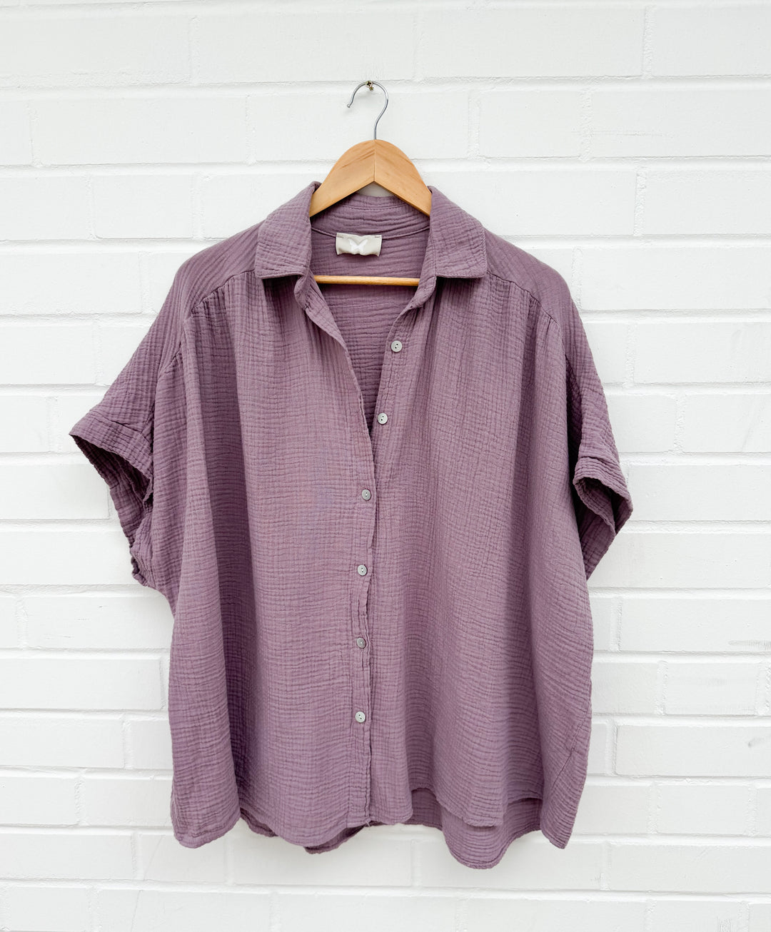 KURZARM MUSSELIN BLUSE- versch. Farben