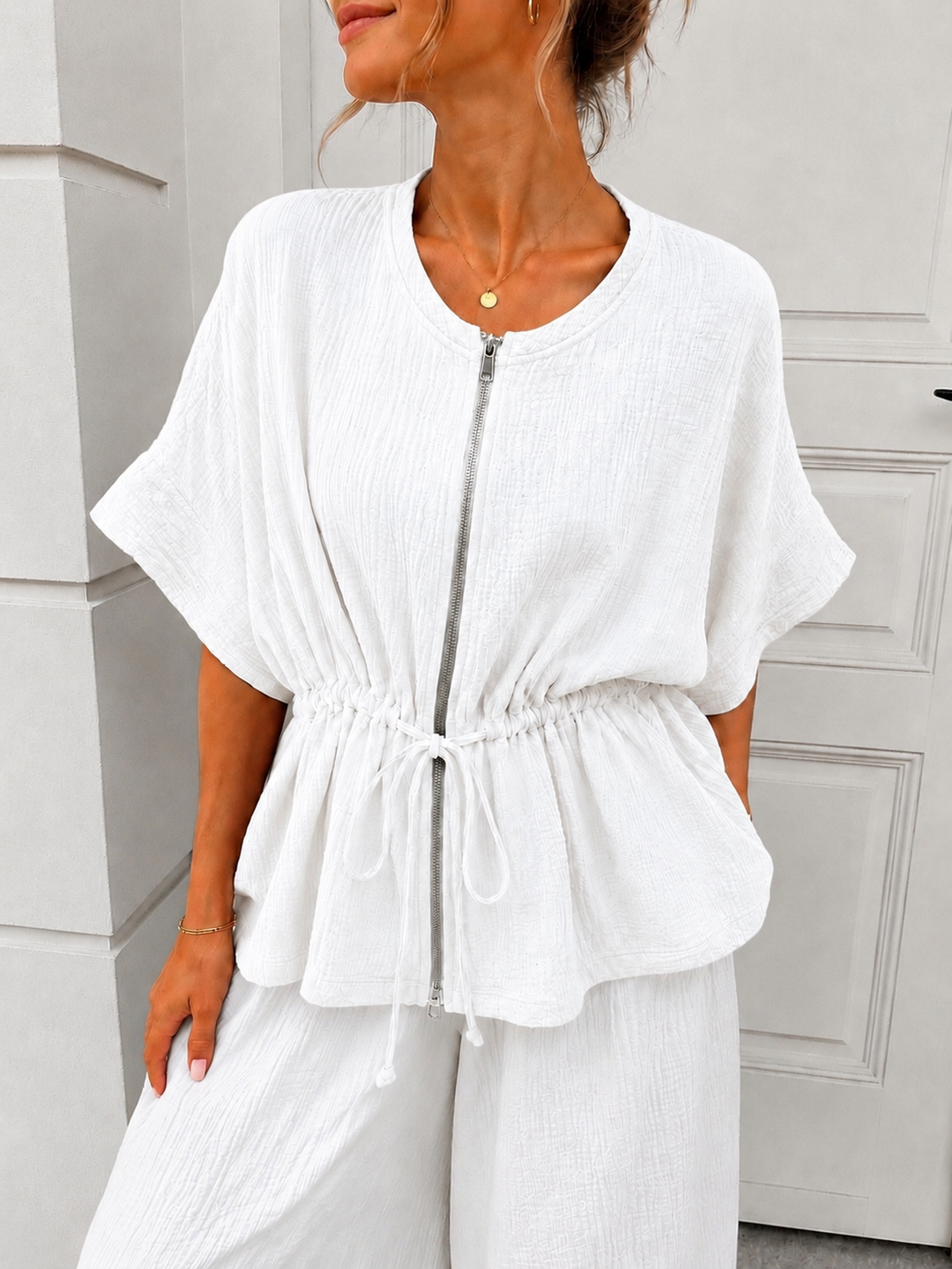 KURZARM MUSSELIN JACKE - versch. Farben
