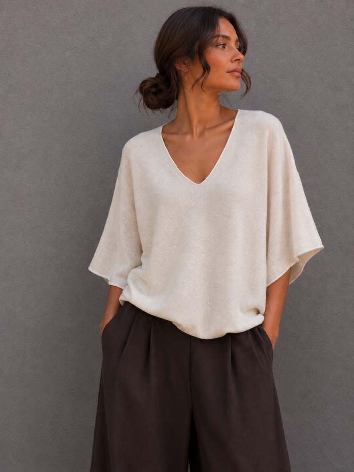 KURZARM STRICK T-SHIRT MELLA - versch. Farben