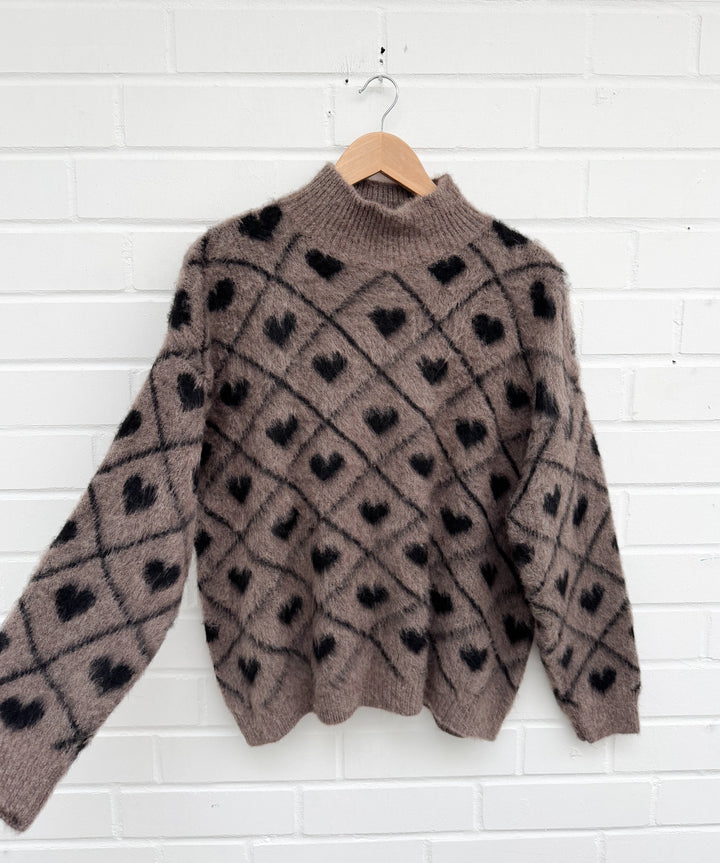 STRICKPULLOVER COZY HERZ - versch. Farben