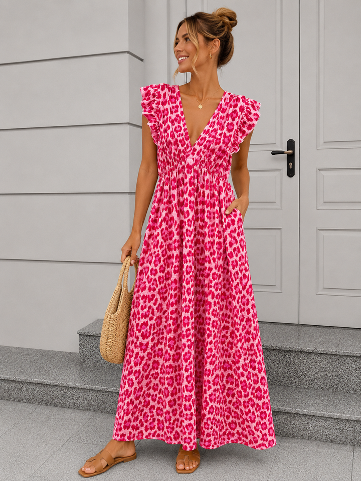 LANGES LEO MUSSELIN KLEID KATE - versch. Farben