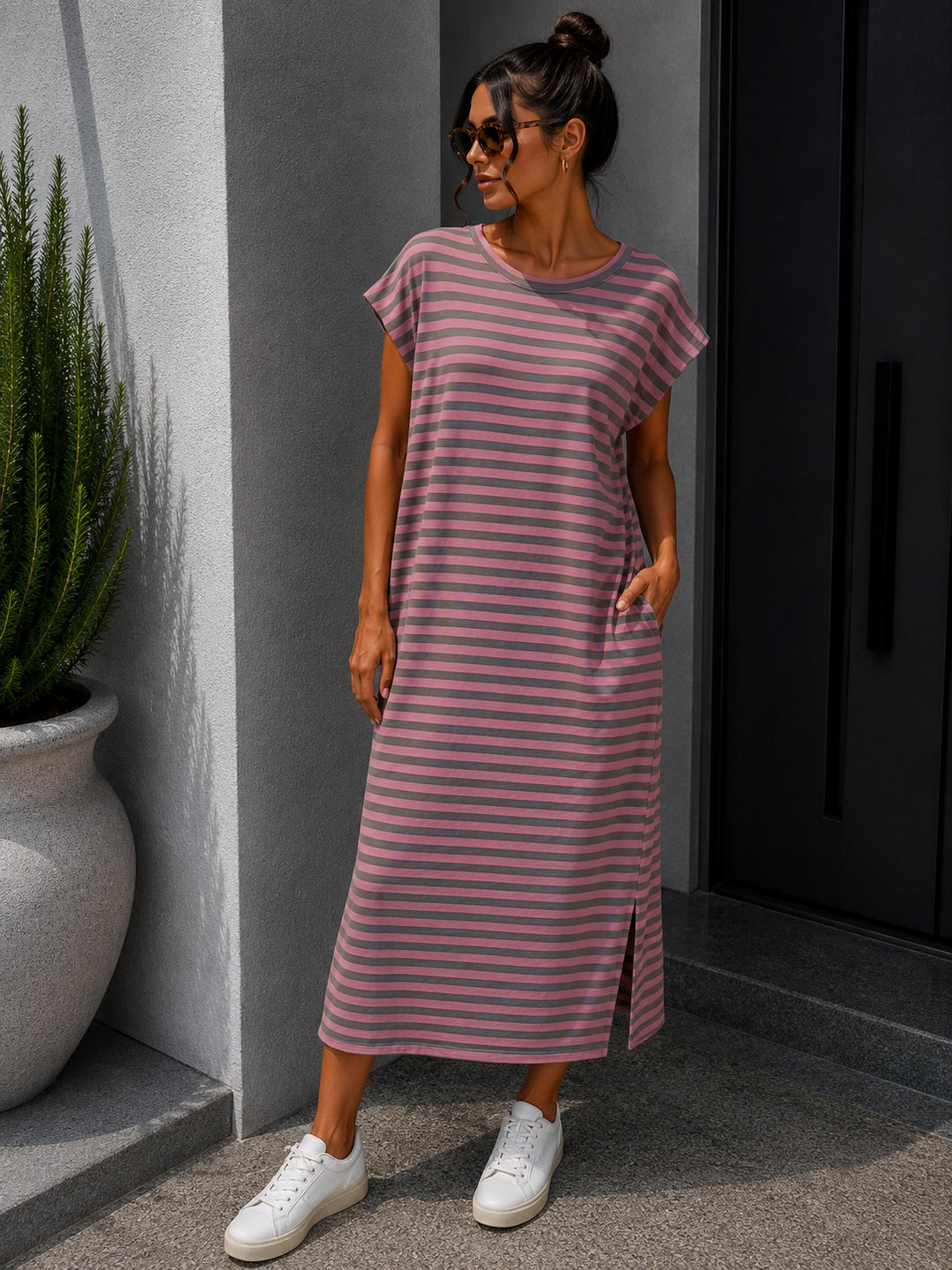 STREIFEN SHIRTKLEID - versch. Farben
