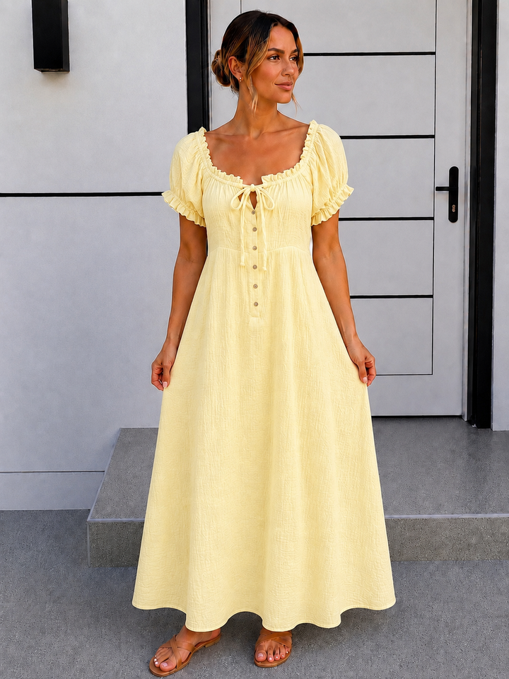 LANGES MUSSELIN SOMMERKLEID TINA - versch. Farben
