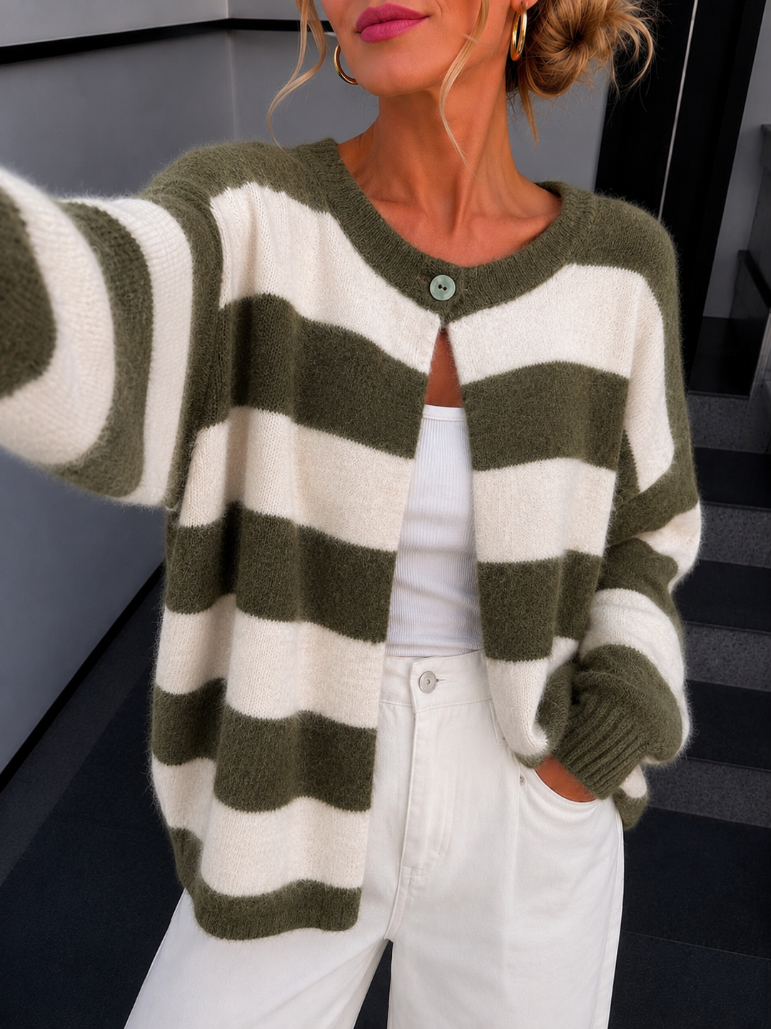 STREIFEN STRICKJACKE SHELLY - versch. Farben