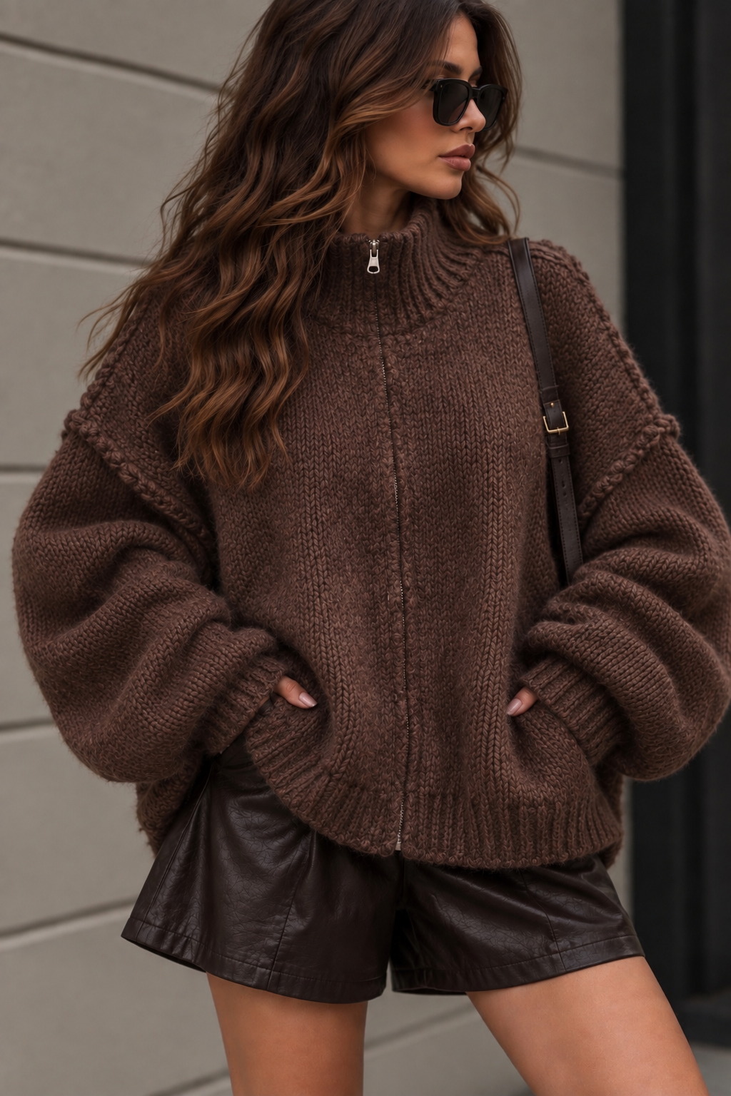 STRICKJACKE MAIRA mit Reißverschluss - versch. Farben