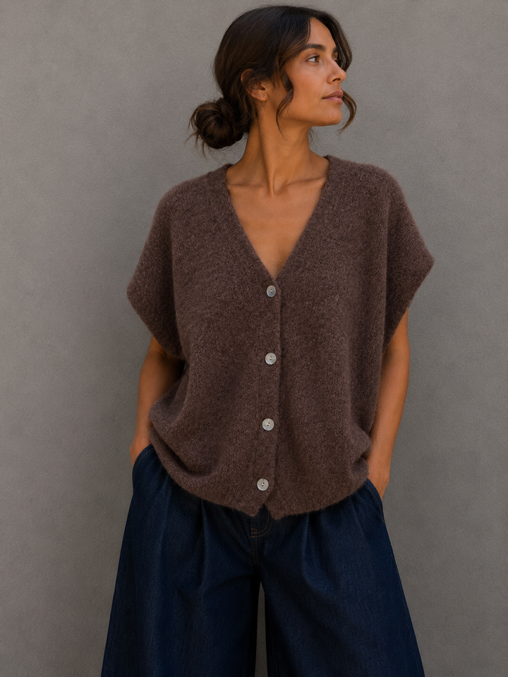 OVERSIZE KURZARM BASIC STRICKJACKE - versch. Farben