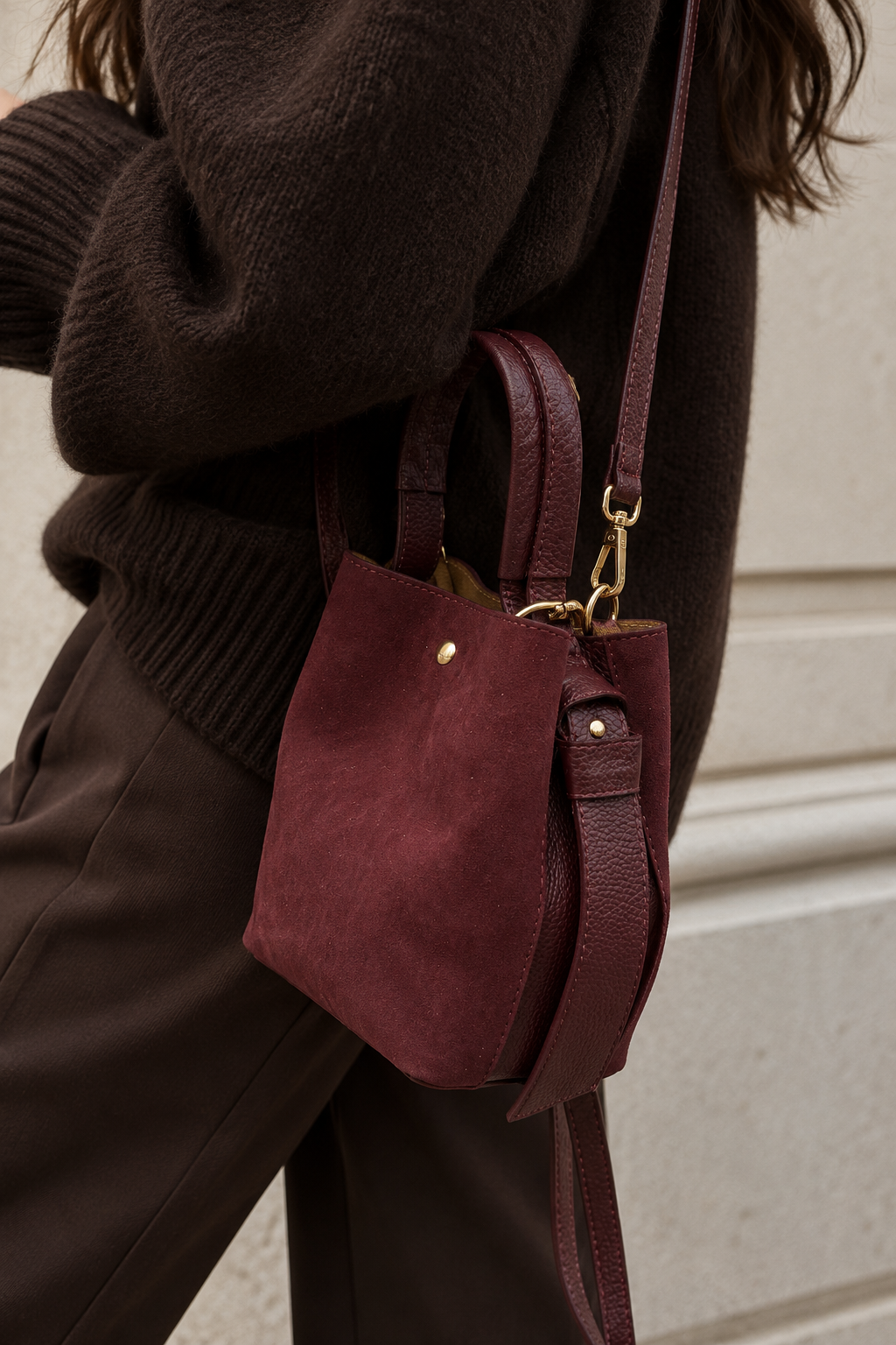 WILDLEDER BUCKET BAG NIMO - versch. Farben