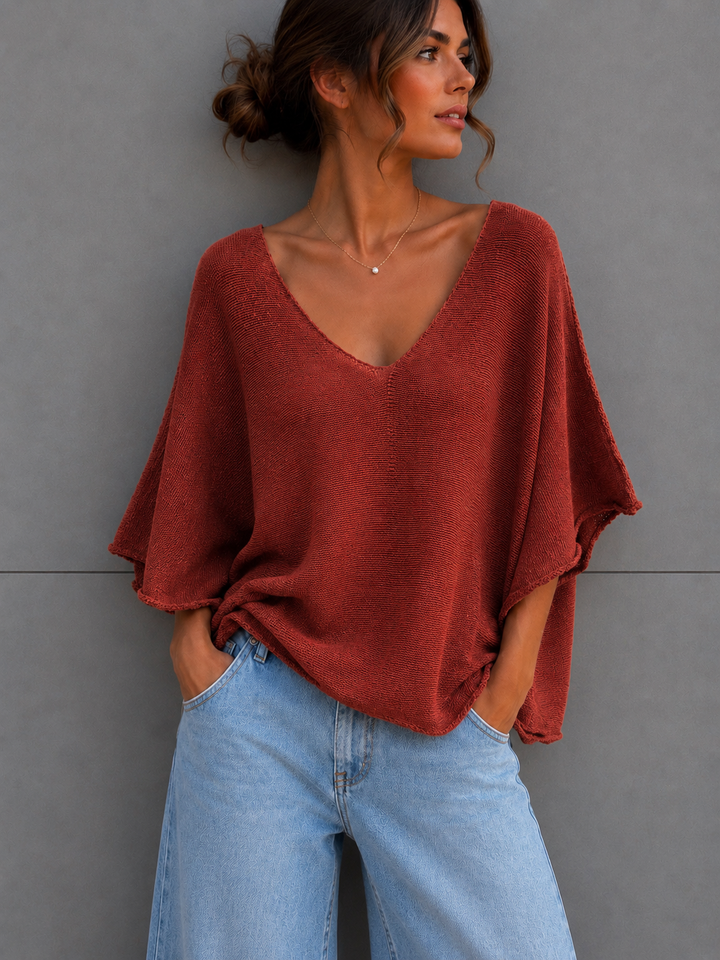 LEICHTES KURZARM STRICKSHIRT EVI - versch. Farben