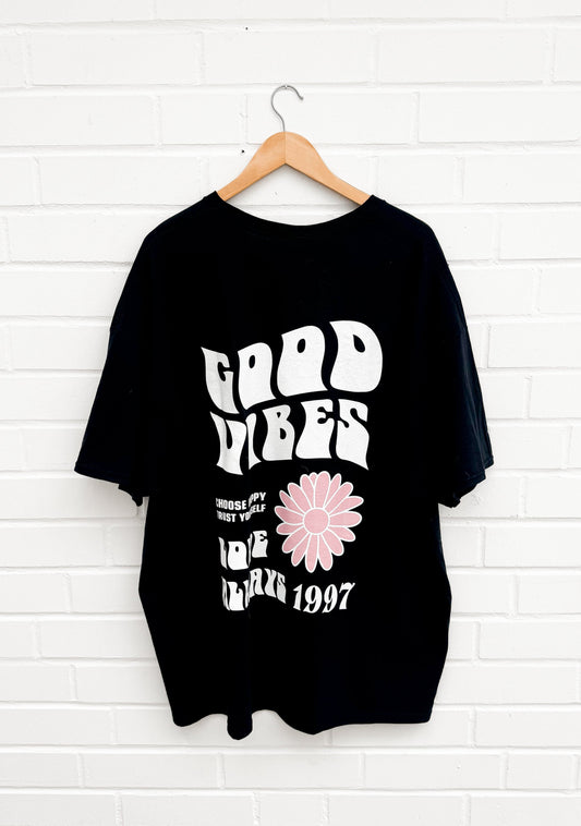 OVERSIZE T-SHIRT GOOD VIBES FLOWER - versch. Farben