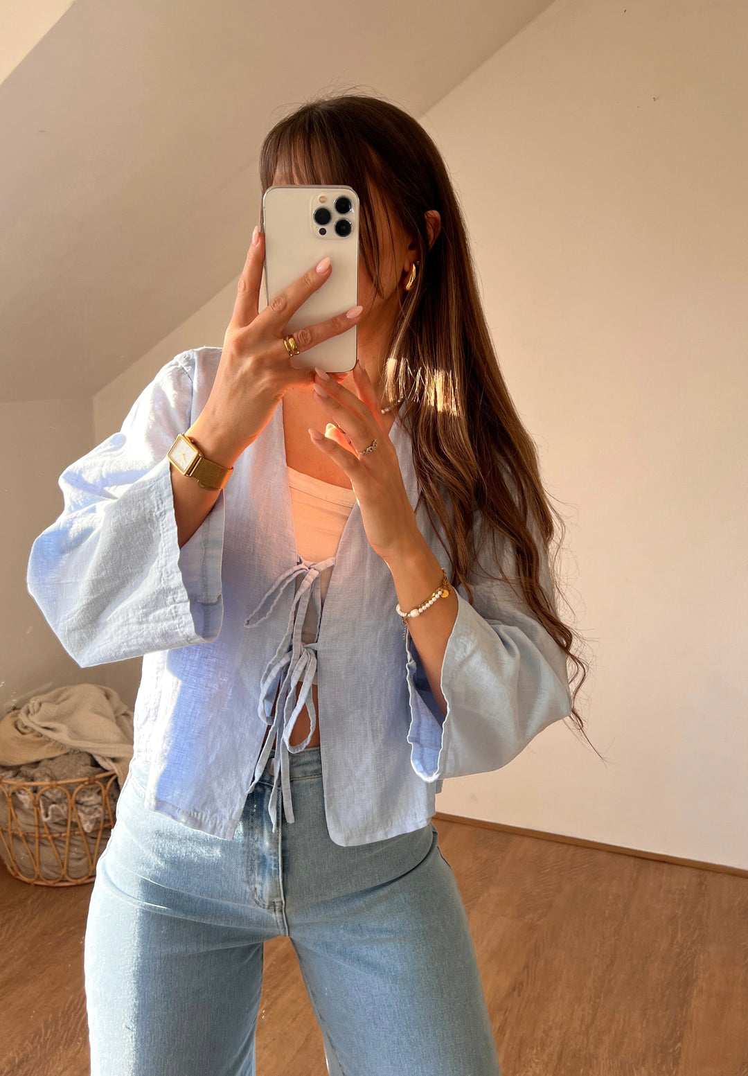 LINO SCHLEIFEN BLUSE - versch. Farben