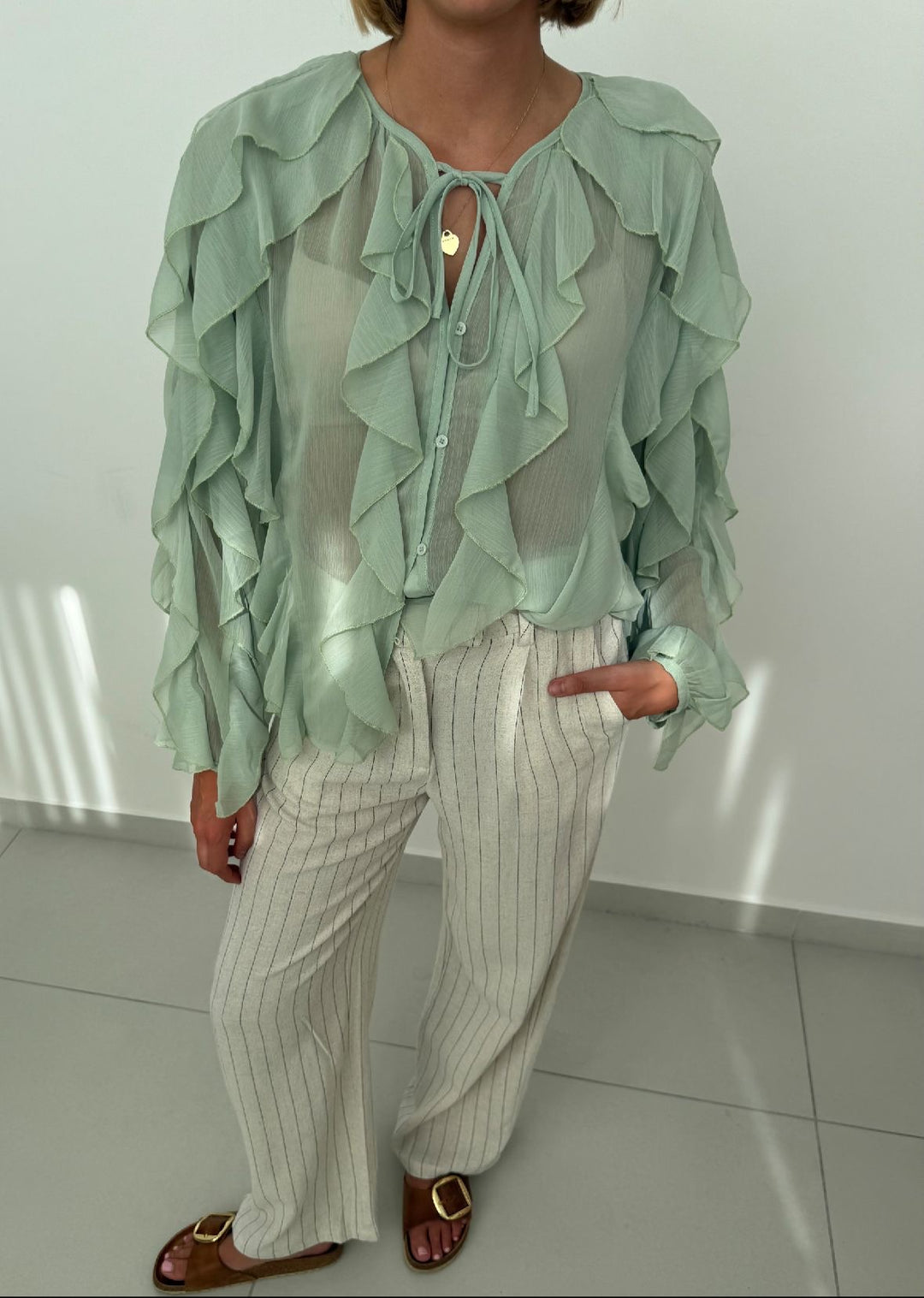 VOLANT BLUSE EMMI - grün