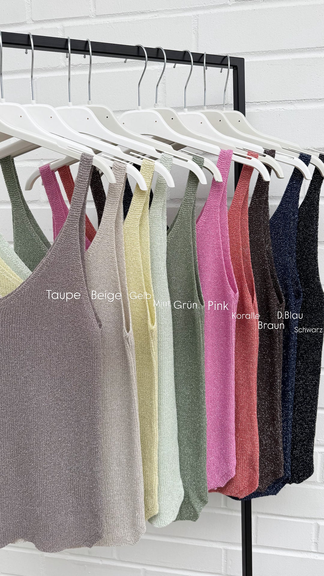 GLITZER SOMMER TOP - versch. Farben