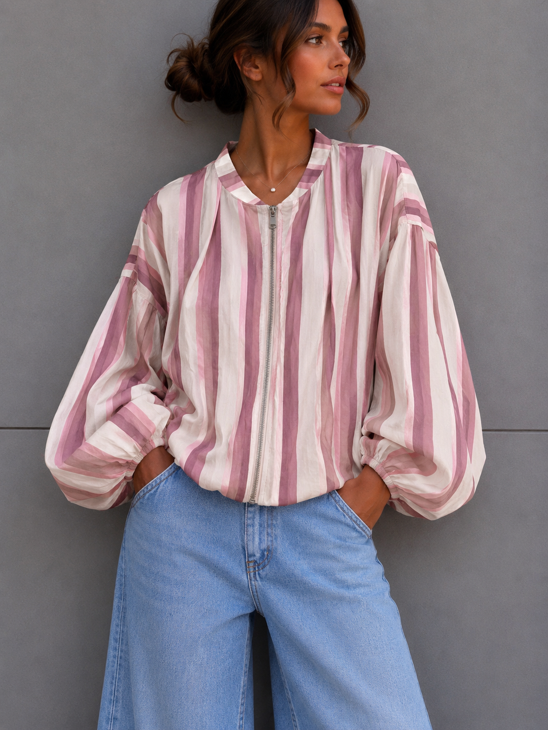LEICHTE STREIFEN JACKE LOU - versch. Farben