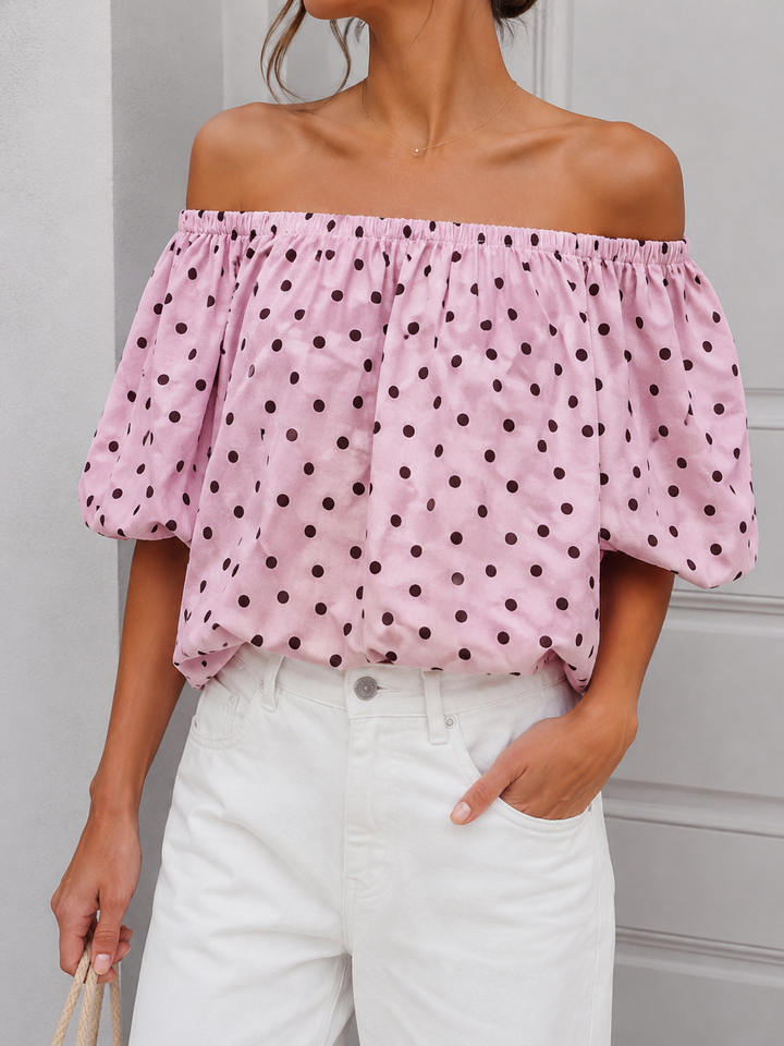 OFF SHOULDER PUNKTE TOP LORENZ - versch. Farben