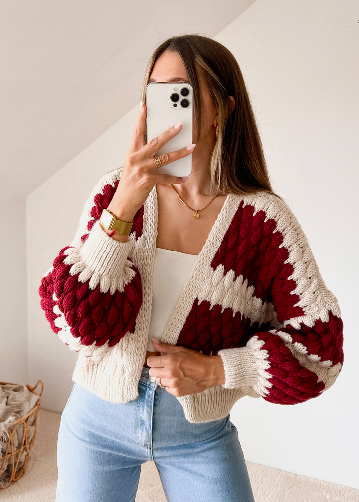 STRICKCARDIGAN LYON - Bordeaux