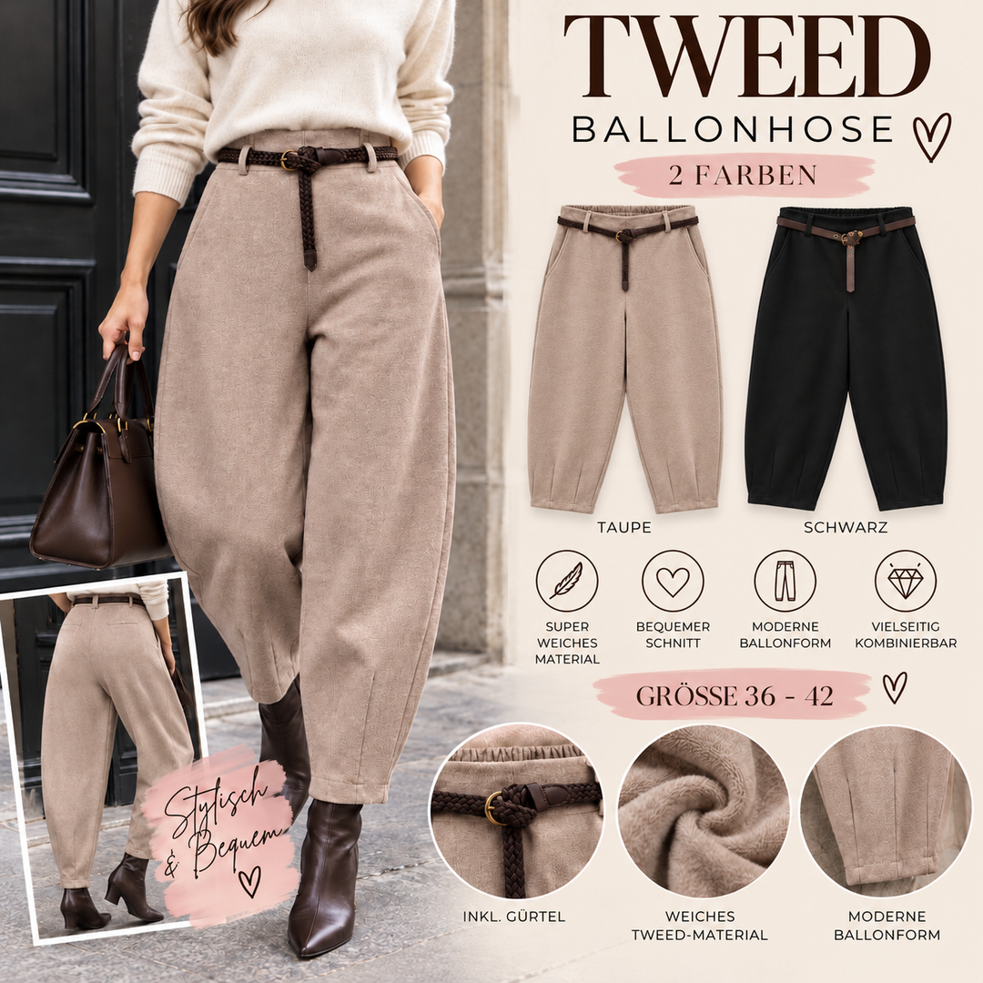 TWEED BALLONHOSE - versch. Farben