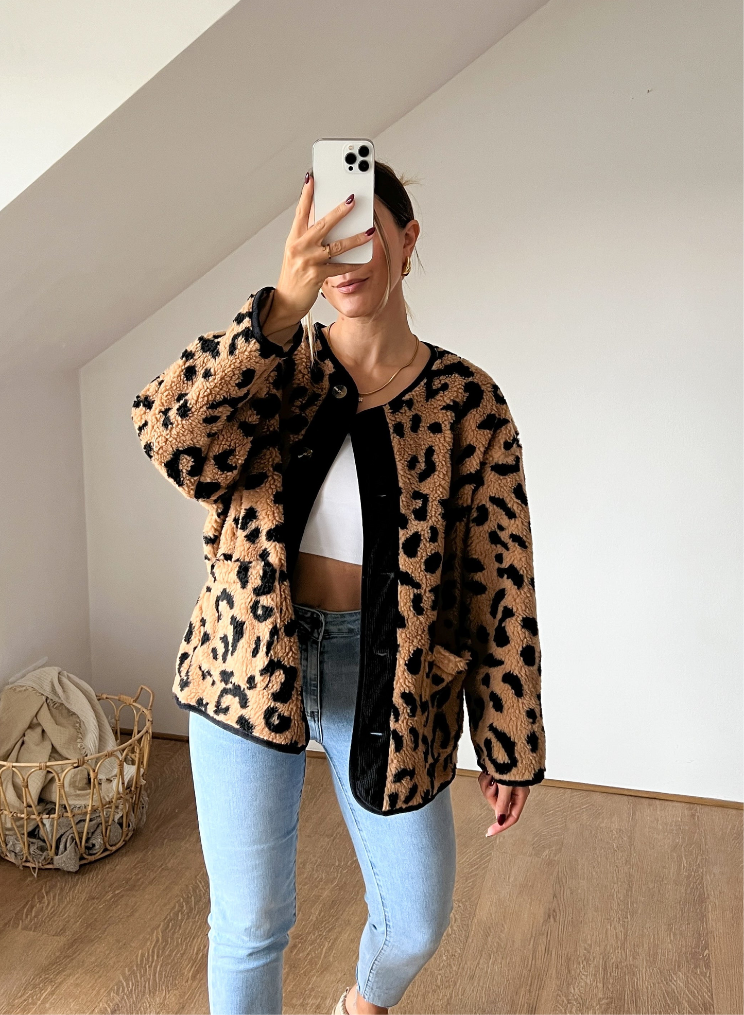 OVERSIZE LEO TEDDY JACKE - versch. Farben