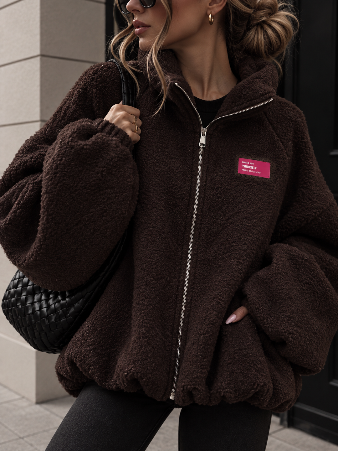 LOCKERE BOUCLE BALLONJACKE - versch. Farben