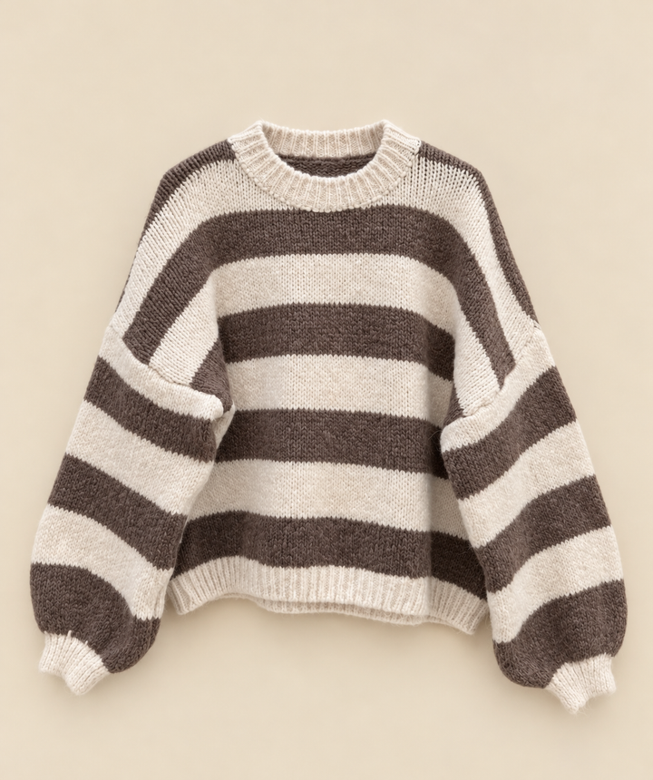 STREIFEN STRICKPULLOVER NAMASTE - versch. Farben
