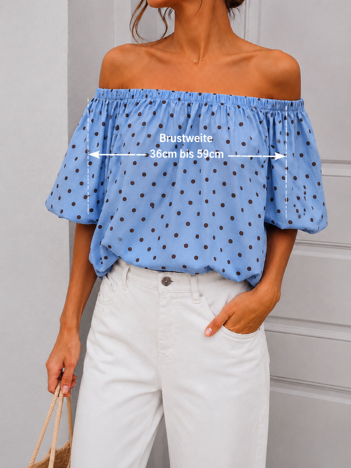 OFF SHOULDER PUNKTE TOP LORENZ - versch. Farben